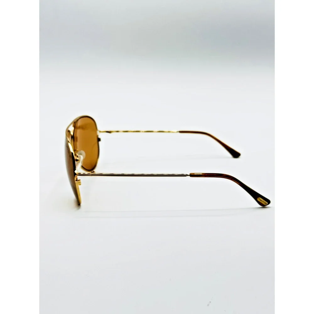 Tom Ford Sunglasses TOM N.4 28E Rose Gold Aviator Frame Brown Lens 59-10-135